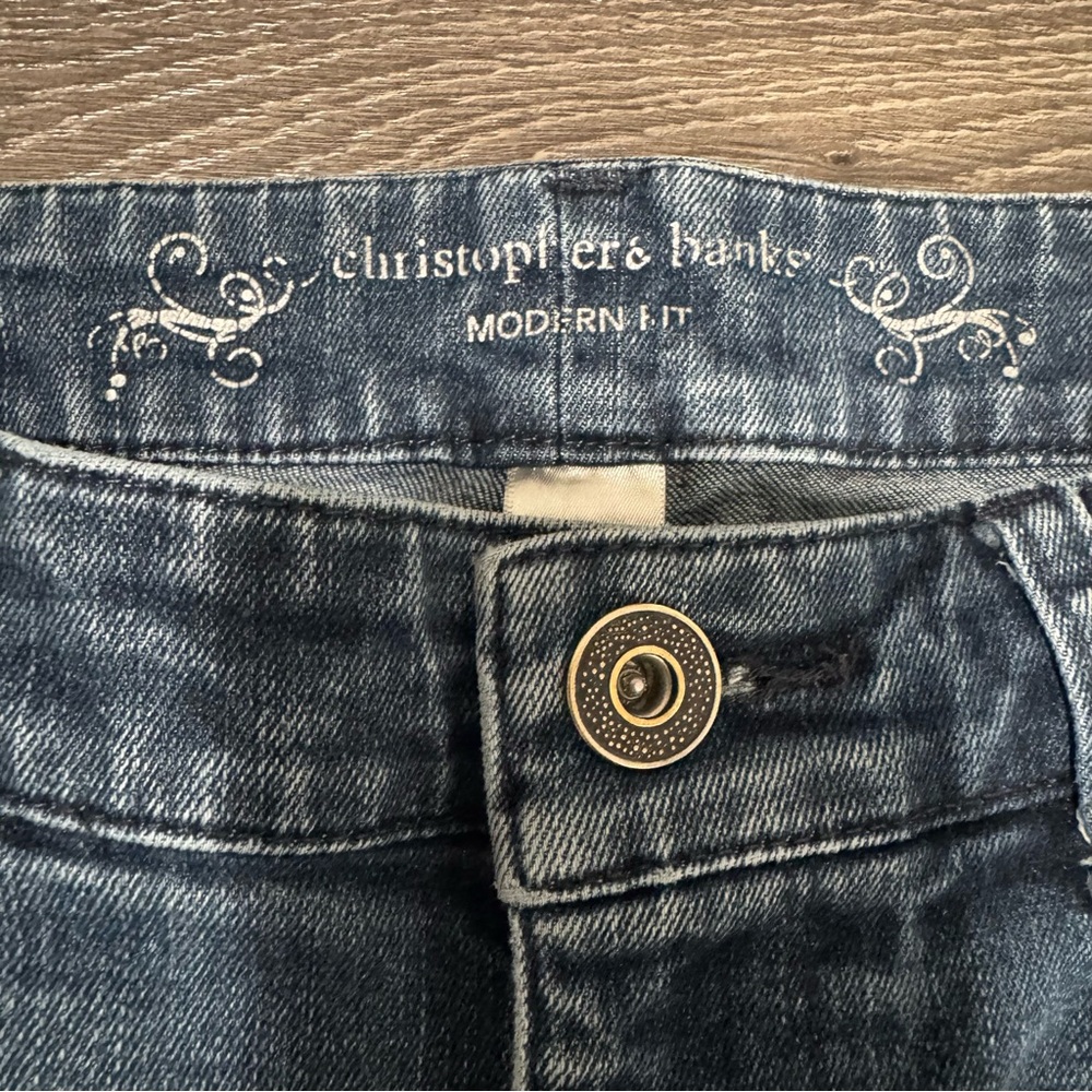 Christopher & Banks Modern Fit Jeans Women's Size 4 Blue‎ 5-Pocket Boot Cut - Picture 2 of 10
